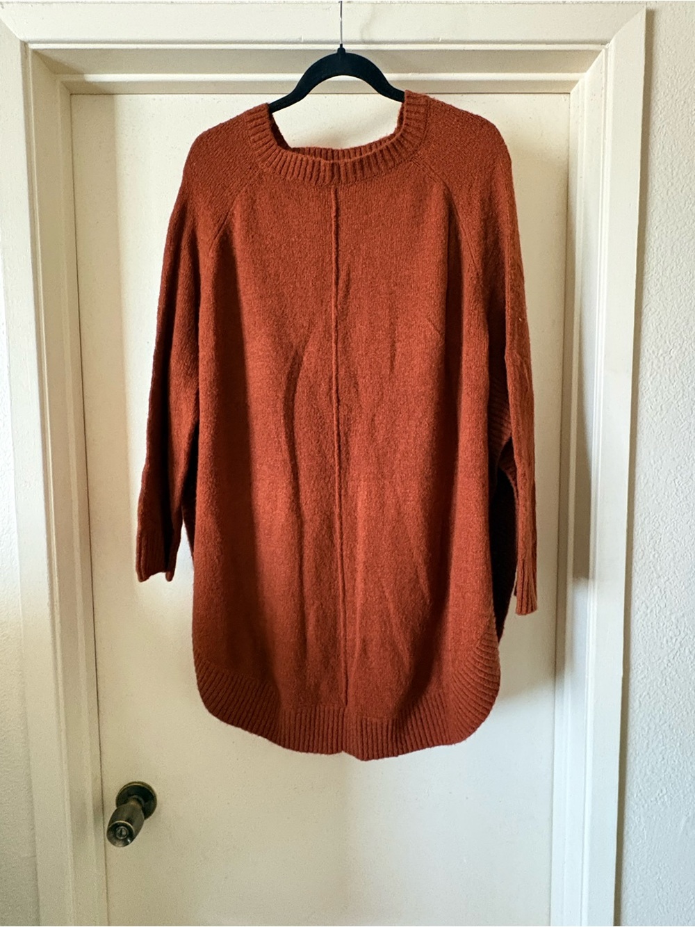 ellos Rust Burnt Orange Seamed Oversized Tunic Sweater Plus Size 14/16 M